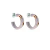 Damiani Orecchini>Orecchini in ceramica cappuccino con oro rosa e diamante