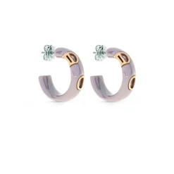 Damiani Orecchini>Orecchini in ceramica cappuccino con oro rosa e diamante