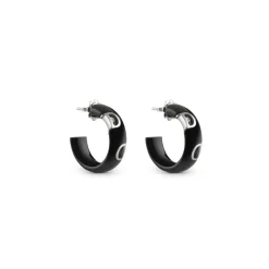 Damiani Orecchini>Orecchini in ceramica nera con oro bianco e diamanti