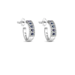 Damiani Orecchini>Orecchini in oro bianco con diamanti e zaffiri