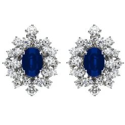 Damiani Orecchini>Orecchini in oro bianco con diamanti e zaffiri