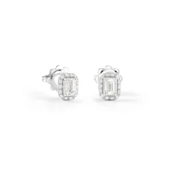 Damiani Orecchini>Orecchini in oro bianco con diamante taglio smeraldo