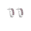 Damiani Orecchini>Orecchini in oro bianco con diamanti e rubini