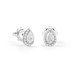 Damiani Orecchini>Orecchini in oro bianco con diamante taglio goccia