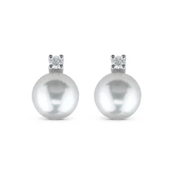 Damiani Orecchini>Orecchini in oro bianco con perle e diamanti