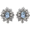 Damiani Orecchini>Orecchini in oro bianco con diamanti e acquamarina