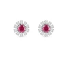 Damiani Orecchini>Orecchini in oro bianco con diamanti e rubini