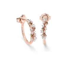 Damiani Orecchini>Orecchini in oro rosa con diamanti bianchi e brown