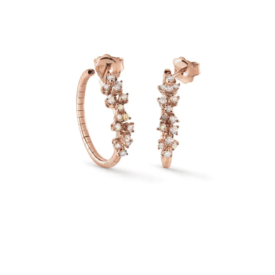 Damiani Orecchini>Orecchini in oro rosa con diamanti e diamanti brown
