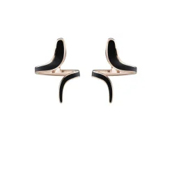 Damiani Orecchini>Orecchini in oro rosa con hybrid ceramic nera