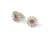 Damiani Orecchini>Orecchini in oro rosa con ametista e diamanti brown, 14 mm.