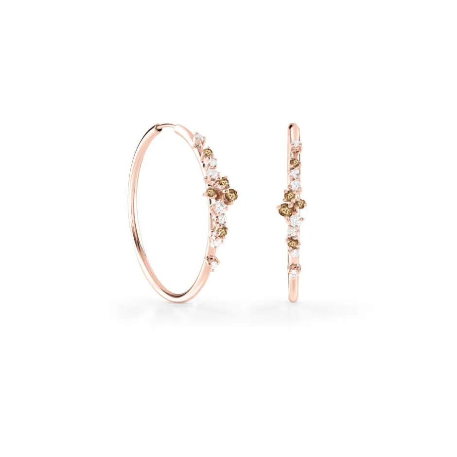 Damiani Orecchini>Orecchini in oro rosa con diamanti e diamanti brown