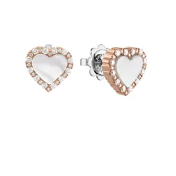 Damiani Orecchini>Orecchini in oro rosa e bianco con madreperla e diamanti